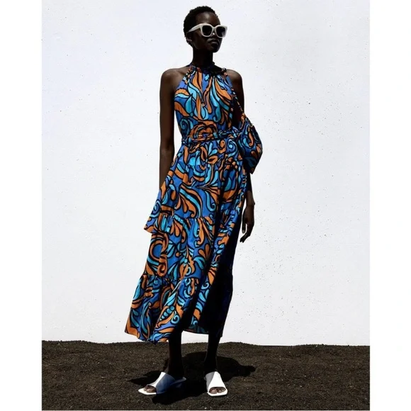 Zara | Dresses | Zara Blue Printed Maxi Dress | Poshmark Zara | Dresses | Zara Blue Printed Maxi Dress | Poshmark